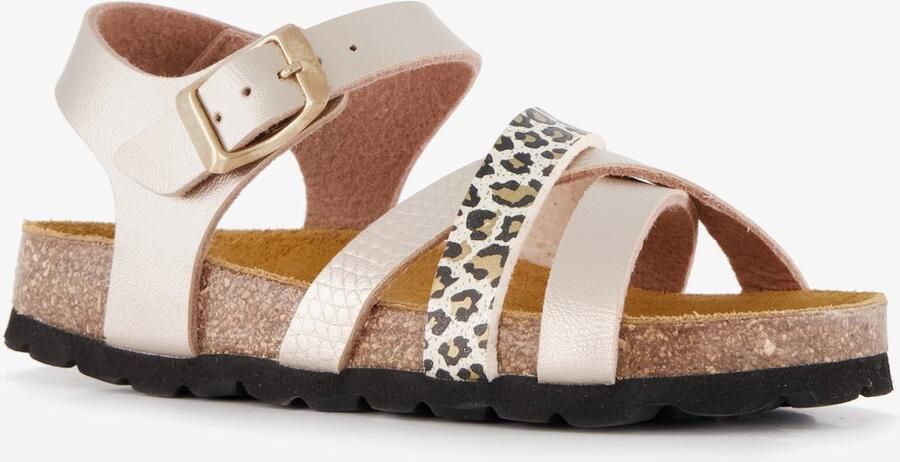 Hush Puppies meisjes sandalen met panterprint details goud