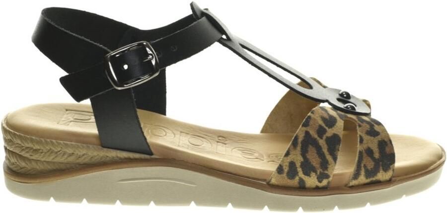 Hush Puppies Sandalen Zwart Leopard Sleehak