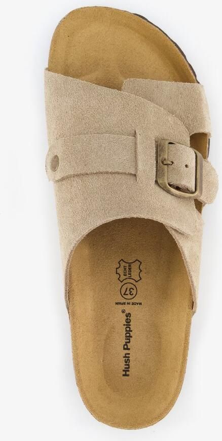 Hush Puppies suède dames bio slippers beige