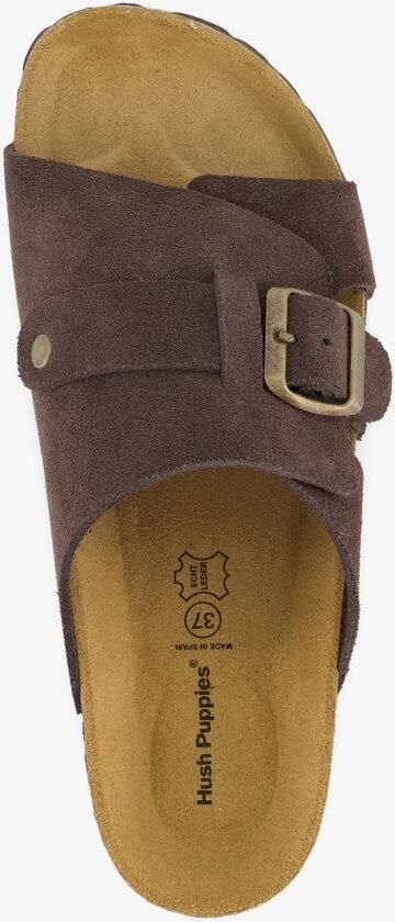 Hush Puppies suède dames bio slippers bruin
