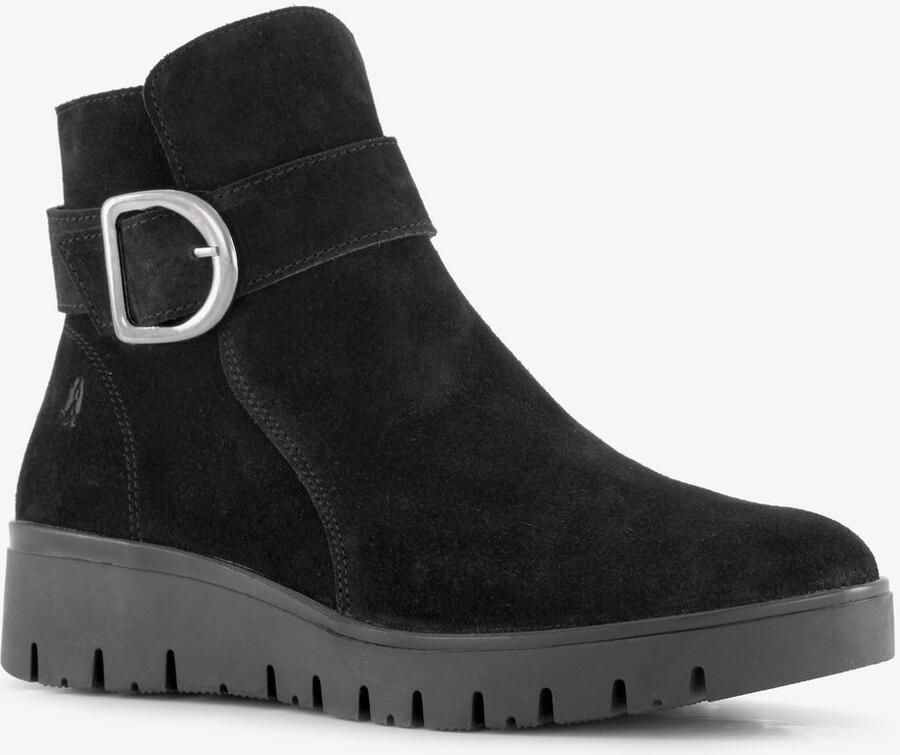 Hush Puppies suede dames boots zwart Echt leer Uitneembare zool