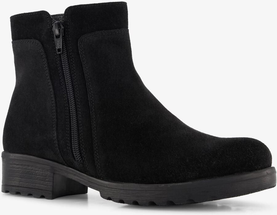 Hush Puppies suède dames enkellaarsjes zwart