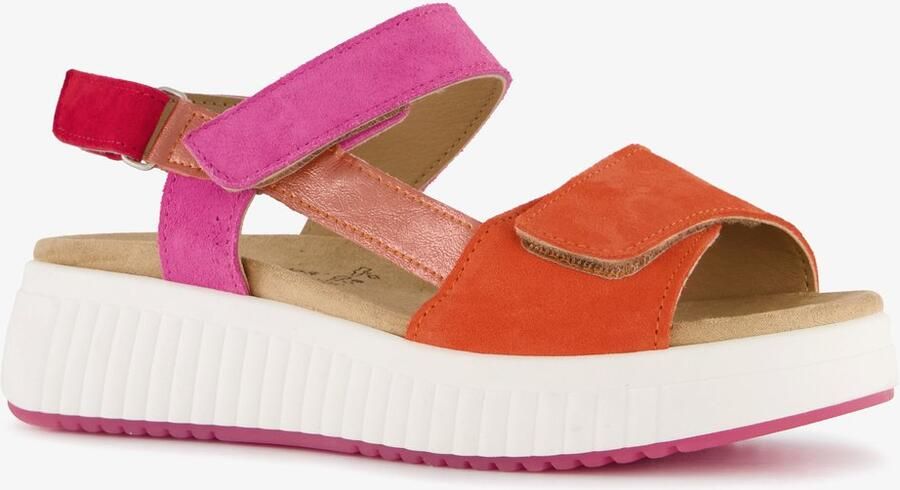 Hush Puppies suède dames sandalen oranje roze rood Echt leer Uitneembare zool