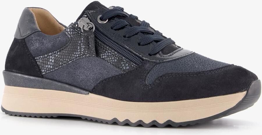 Hush Puppies suède dames sneakers blauw Echt leer Uitneembare zool