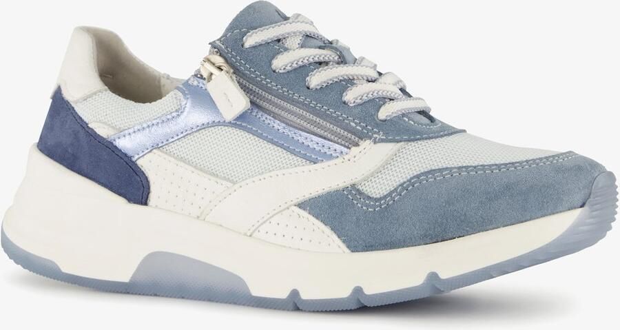 Hush Puppies suede dames sneakers blauw wit Uitneembare zool