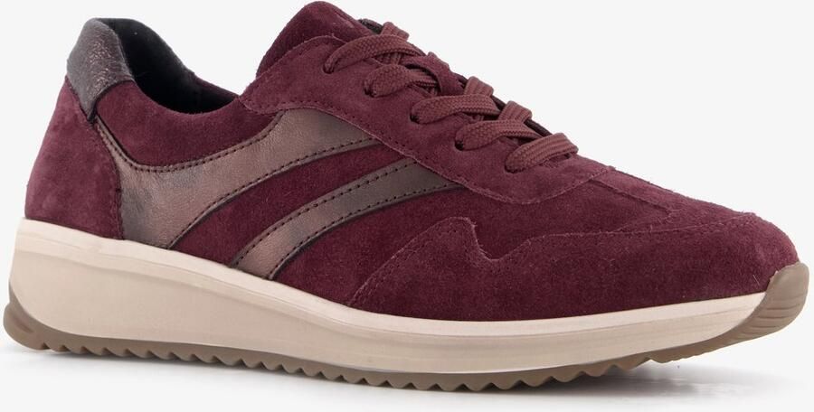 Hush Puppies suede dames sneakers bordeauxrood Echt leer Uitneembare zool