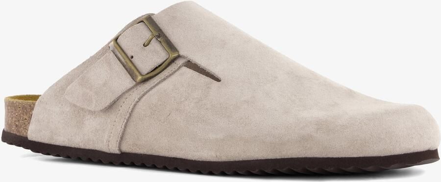 Hush Puppies suède heren clogs taupe Beige Echt leer