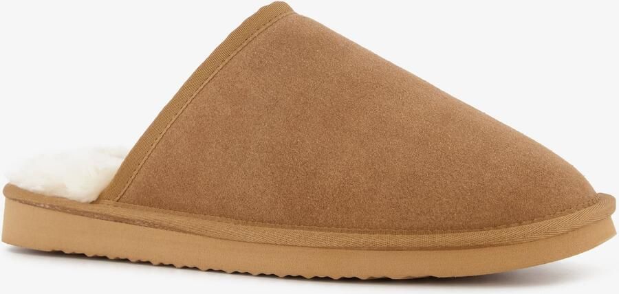 Hush Puppies suède heren instap pantoffels cognac Sloffen
