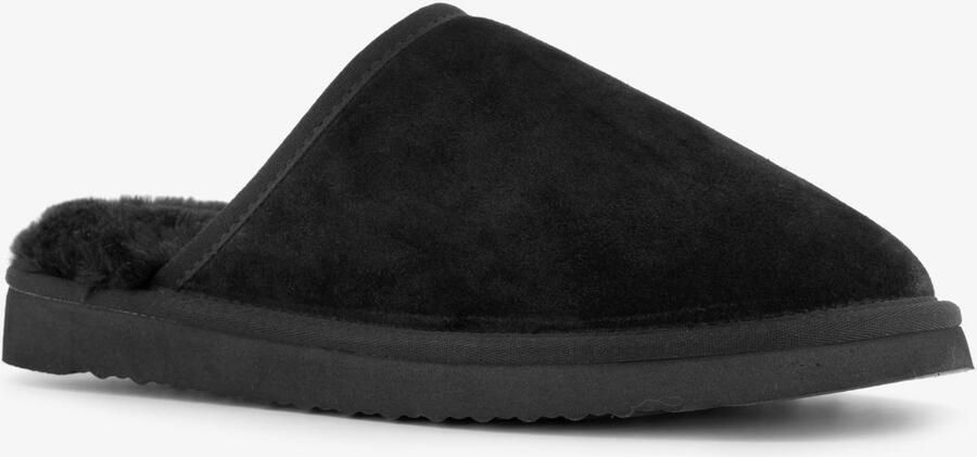 Hush Puppies suede heren pantoffels zwart Sloffen Echt leer