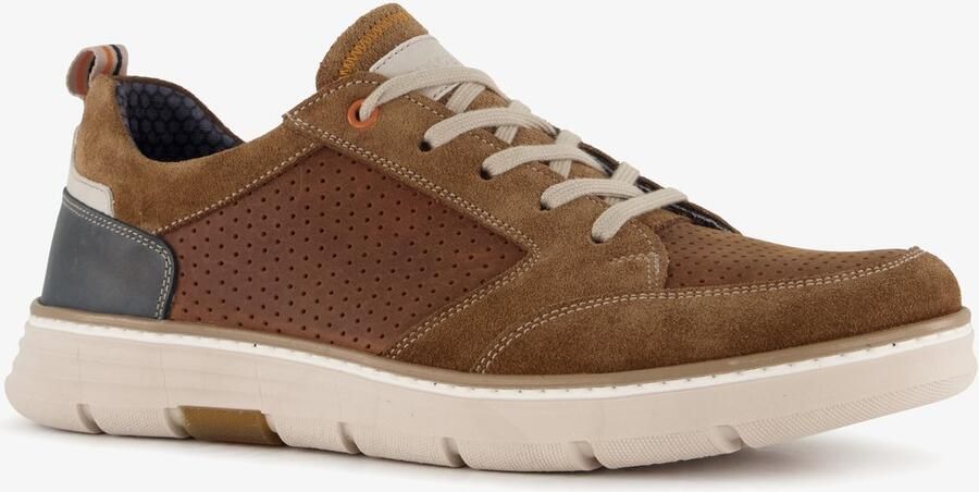 Hush Puppies suede heren sneakers bruin Extra comfort Memory Foam