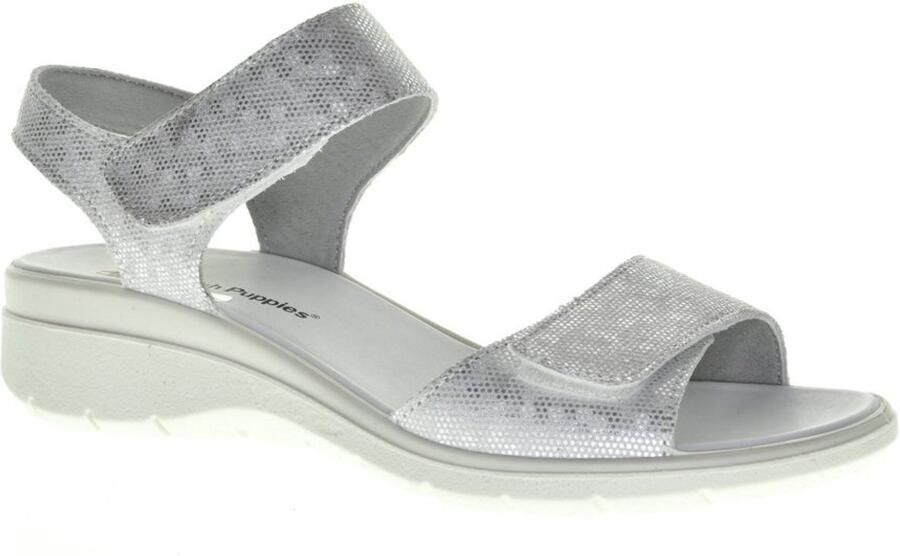 Hush Puppies Zilveren Comfortsandaal Dames Velcro