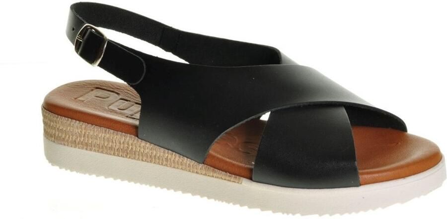 Hush Puppies Zwarte Sandallen Hak