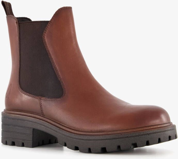 Hush Puppies leren dames Chelsea boots bruin