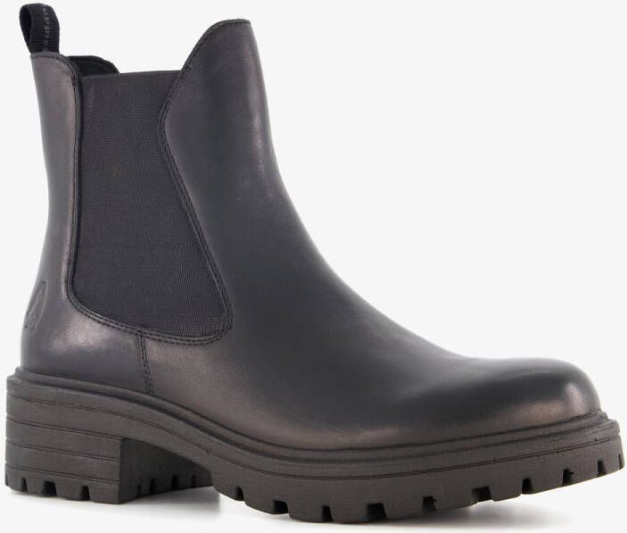Hush Puppies leren dames Chelsea boots zwart