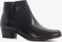 Hush Puppies leren dames enkellaarsjes met hak Zwart - Thumbnail 3