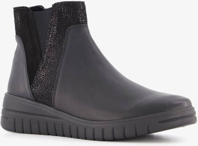 Hush Puppies leren dames enkellaarsjes zwart Uitneembare zool
