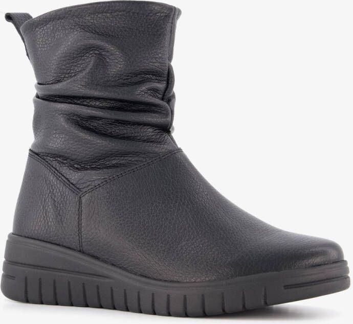 Hush Puppies leren dames enkellaarsjes zwart Uitneembare zool