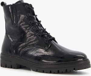Hush Puppies leren lak veterboots zwart Uitneembare zool