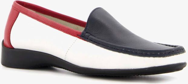 Hush Puppies leren dames mocassins wit blauw