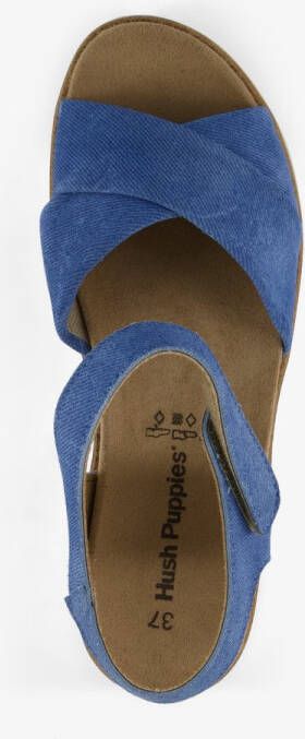 Hush Puppies leren dames sandalen blauw Uitneembare zool