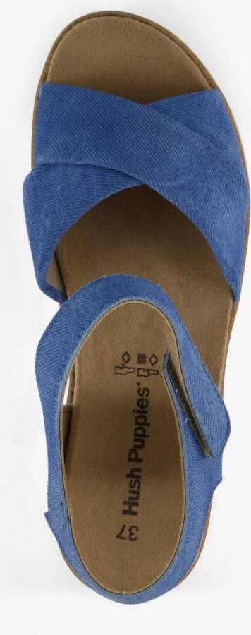 Hush Puppies leren dames sandalen blauw Uitneembare zool