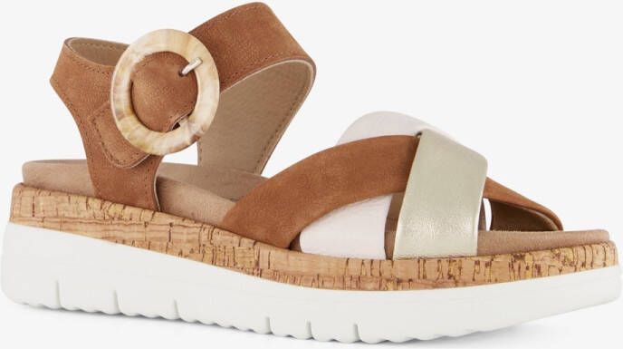 Hush Puppies leren dames sandalen bruin Uitneembare zool