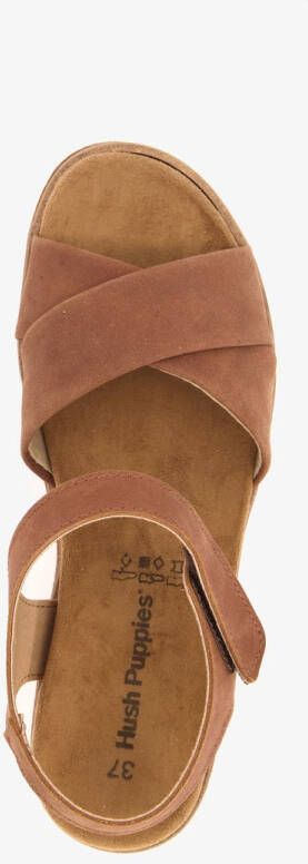 Hush Puppies leren dames sandalen cognac Uitneembare zool