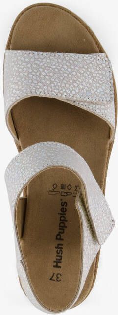 Hush Puppies leren dames sandalen met glitters Zilver