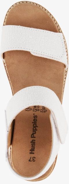 Hush Puppies leren dames sandalen met klittenband Wit Uitneembare zool