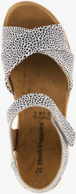 Hush Puppies leren dames sandalen met luipaardprin Wit Uitneembare zool