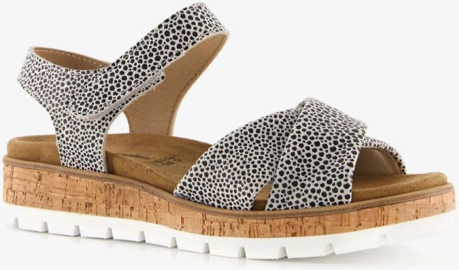 Hush Puppies leren dames sandalen met print Wit Uitneembare zool