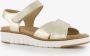 Hush Puppies leren dames sandalen metallic goud Uitneembare zool - Thumbnail 3