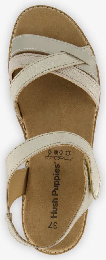 Hush Puppies leren dames sandalen wit goud Uitneembare zool