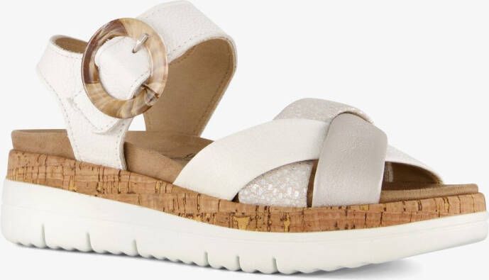 Hush Puppies leren dames sandalen wit Uitneembare zool