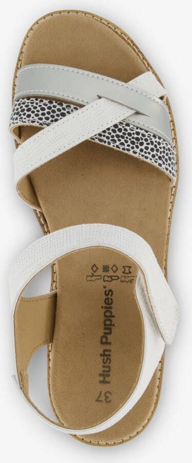 Hush Puppies leren dames sandalen wit zilver Uitneembare zool