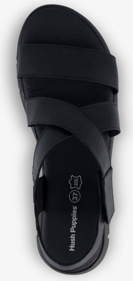 Hush Puppies leren dames sandalen zwart