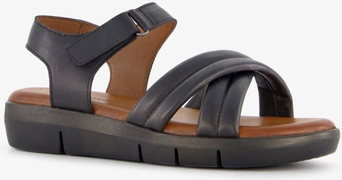 Hush Puppies leren dames sandalen zwart