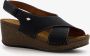 Hush Puppies leren dames sleehak sandalen zwart - Thumbnail 4