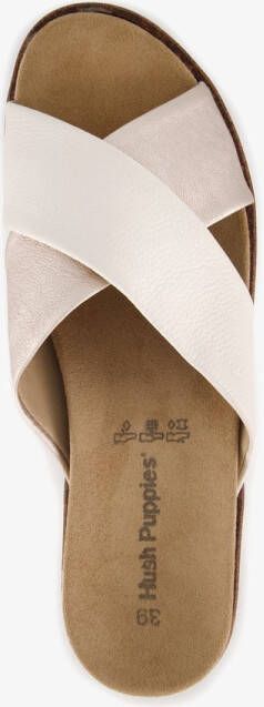 Hush Puppies leren dames slippers beige Uitneembare zool