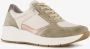 Hush Puppies leren dames sneakers khaki Groen Uitneembare zool - Thumbnail 1