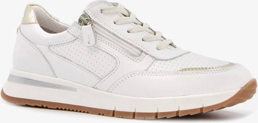 Hush Puppies leren dames sneakers met metallic Wit Echt leer Uitneembare zool