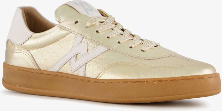 Hush Puppies leren dames sneakers metallic goud Uitneembare zool