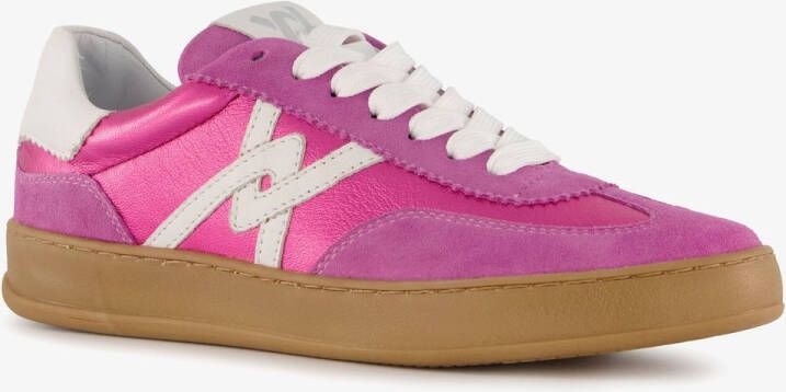 Hush Puppies leren dames sneakers metallic roze Uitneembare zool