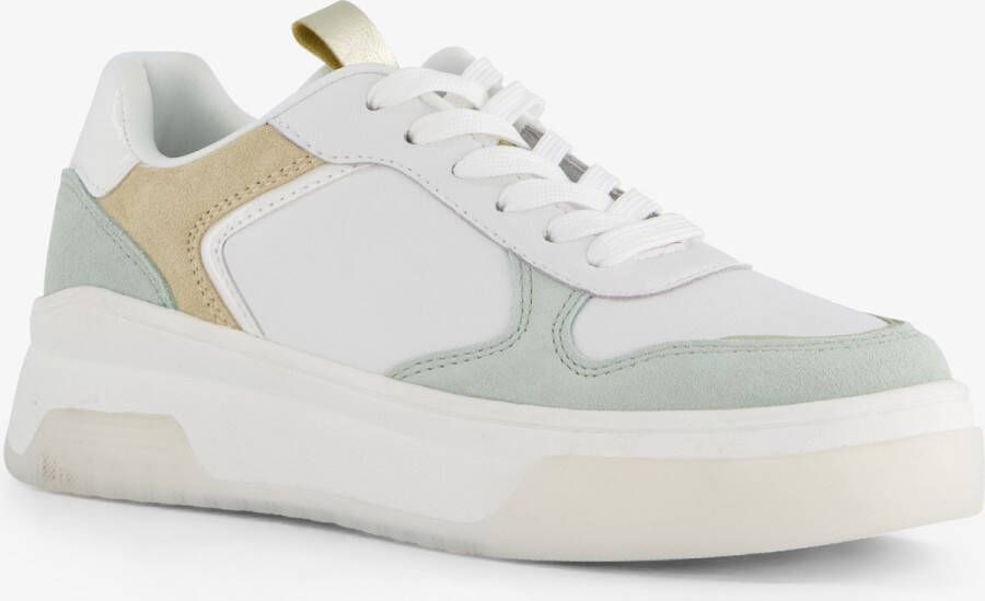 Hush Puppies leren dames sneakers wit pastel Uitneembare zool
