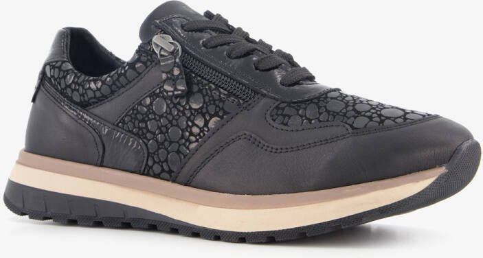 Hush Puppies leren dames sneakers zwart Uitneembare zool