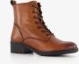 Hush Puppies leren dames veterboots cognac - Thumbnail 3