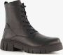Hush Puppies leren dames veterboots zwart Uitneembare zool - Thumbnail 3