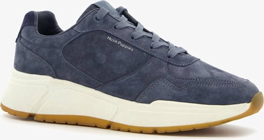 Hush Puppies leren heren sneakers blauw Echt leer Uitneembare zool