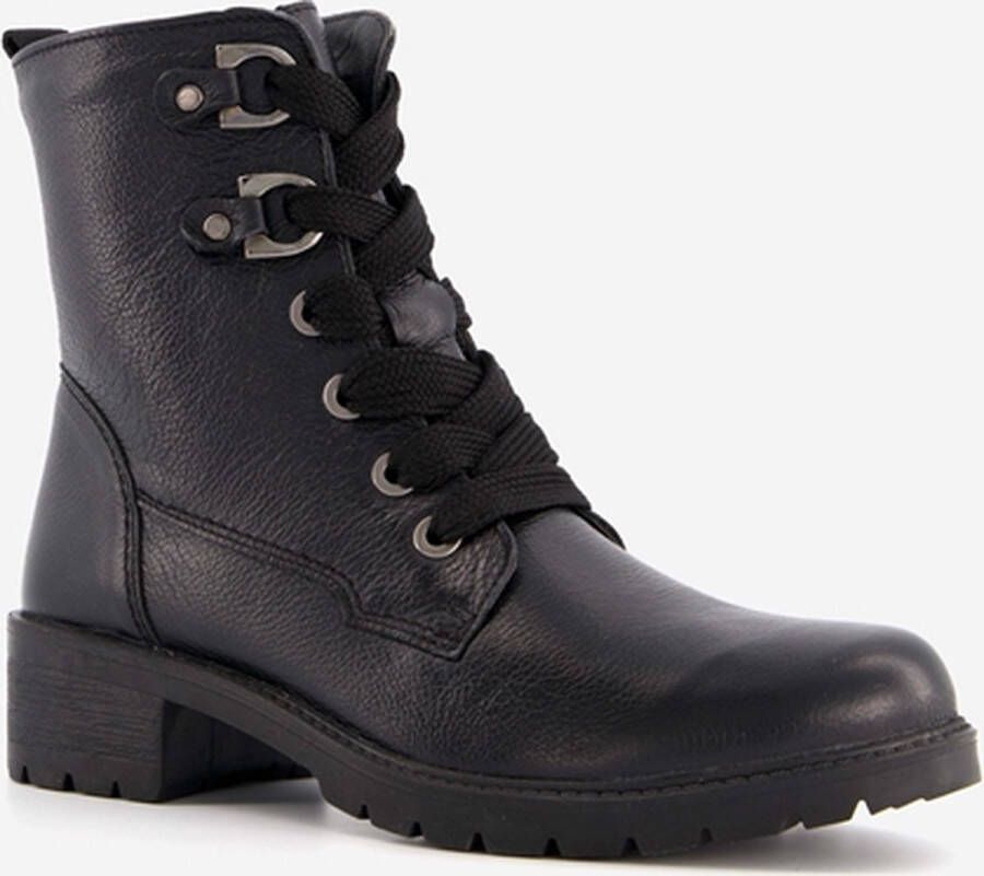 Hush Puppies leren veterboots met brede veters Zwart Maat Uitneembare zool38