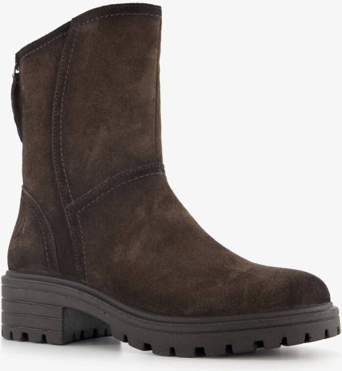 Hush Puppies suède dames boots donkerbruin Uitneembare zool